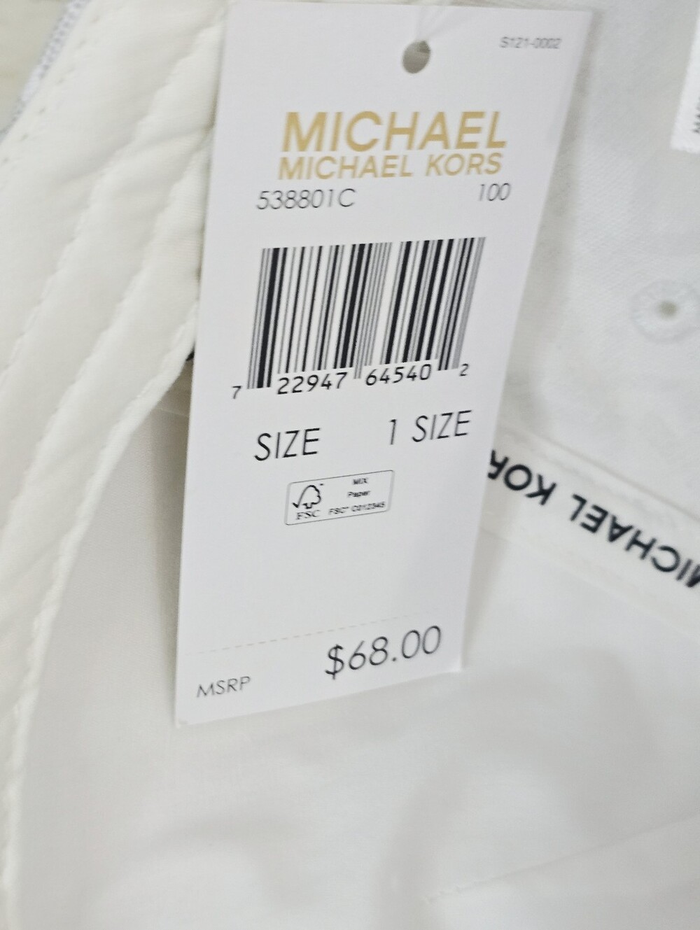 Michael Kors White MK Logo Baseball Cap - Picture 5 of 5
